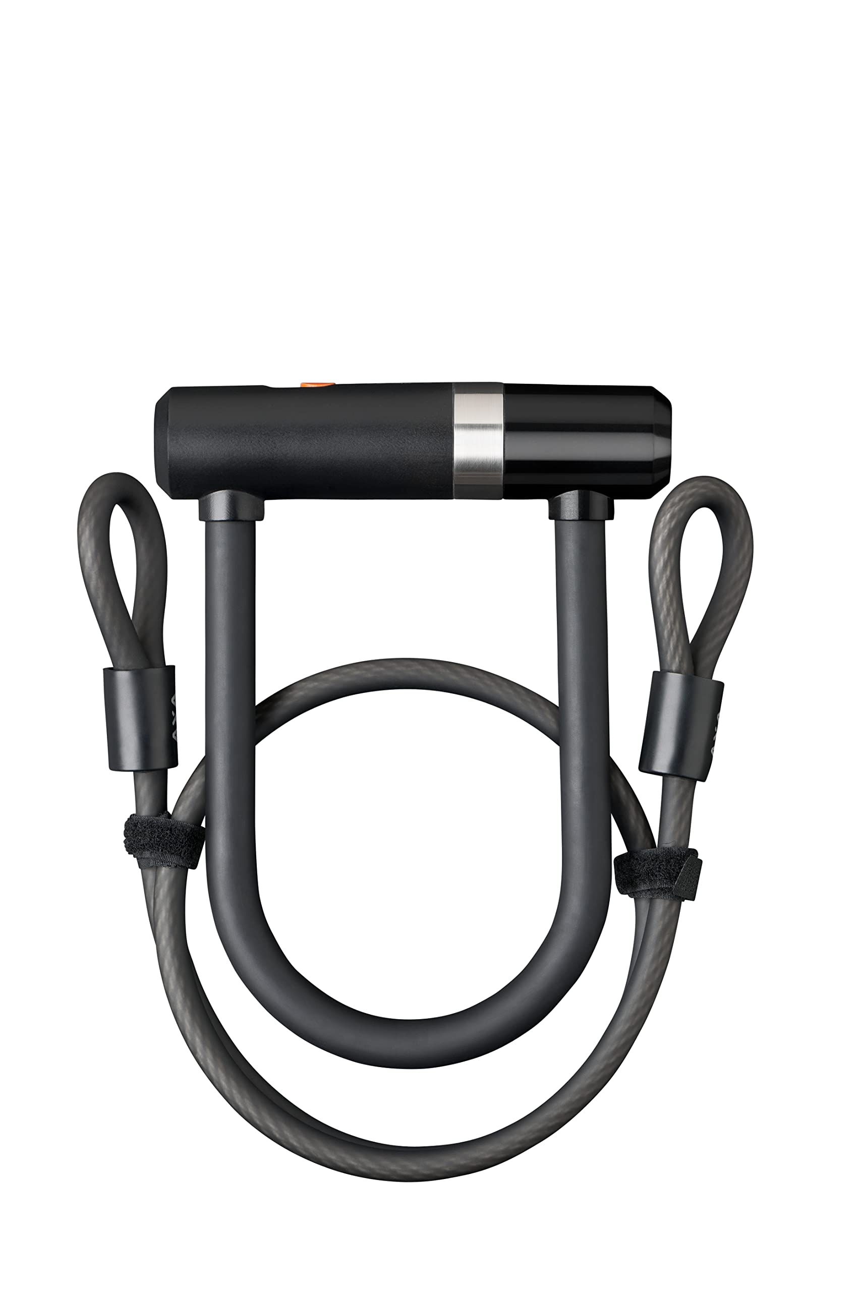 AXA Newton Mini Bike U-Lock with Loop Cable, Heavy-Duty Anti-Theft U Lock with 14 mm Hardened Steel Shackle & 10 mm x 3.25 ft (1