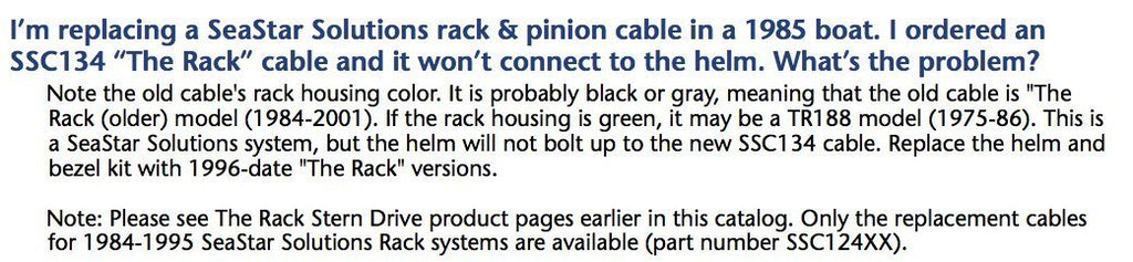 Seastar Solutions Rack Steering Cable Ssc13411 For Back Mount Rack    System