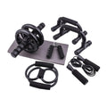 HEAVENGLOW 7 Piece Ab Workout Roller Wheel Kit Complete Accessory Fitness Equipment Set Black | Abdominal Exercisers | Fitness E