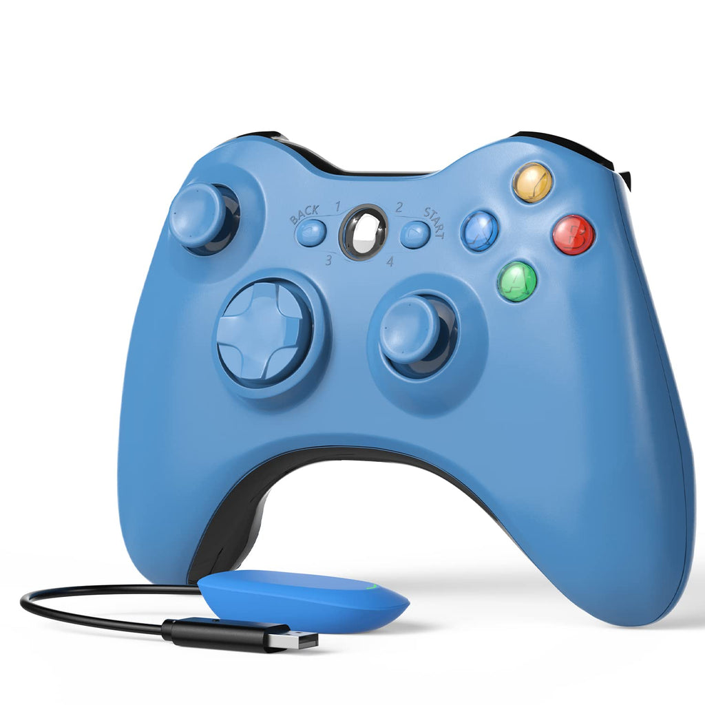 Wireless Controller For Xbox 360, Astarry 24Ghz Game Controller Gamepad Joystick For Xbox  Slim 360 Pc Windows 7, 8, 10(Blue)
