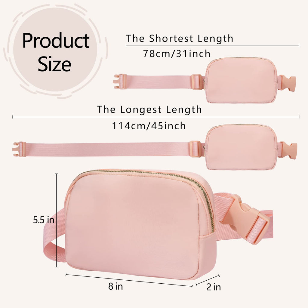 Vorolo Fanny Pack Christmas Gift For Women And Men Crossbody Bag Belt Bag Bum Bag With Adjustable Strap For Sportslight Pink