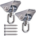 Benelabel Silent Heavy Duty Swing Hangers - 2 Pack Stainless Steel 360 Swivel Hooks With Screws - Rustproof, Smooth, And Quiet -