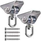 Benelabel Silent Heavy Duty Swing Hangers - 2 Pack Stainless Steel 360 Swivel Hooks With Screws - Rustproof, Smooth, And Quiet -