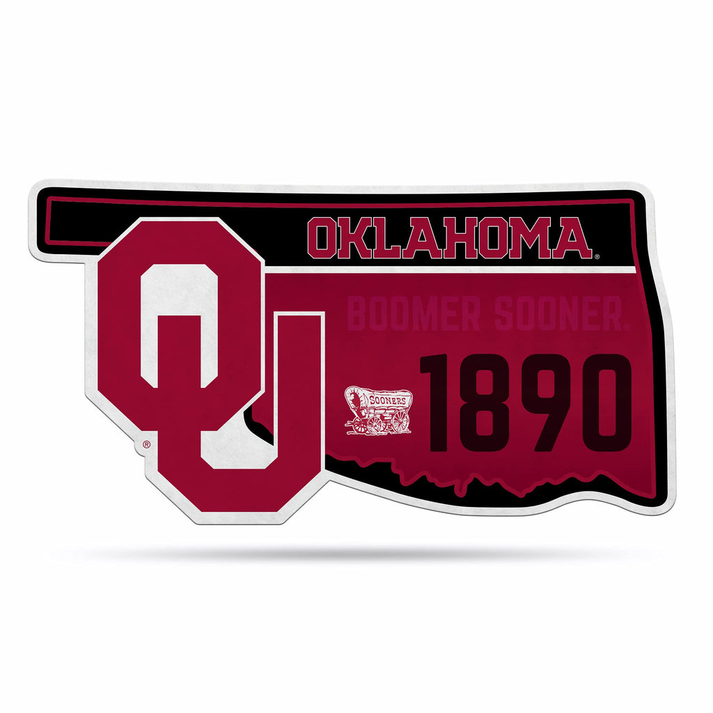 Rico Industries Ncaa Oklahoma Sooners State Shape Shape Cut Pennant - Home And Living Room D  Cor - Soft Felt Ez To Hang
