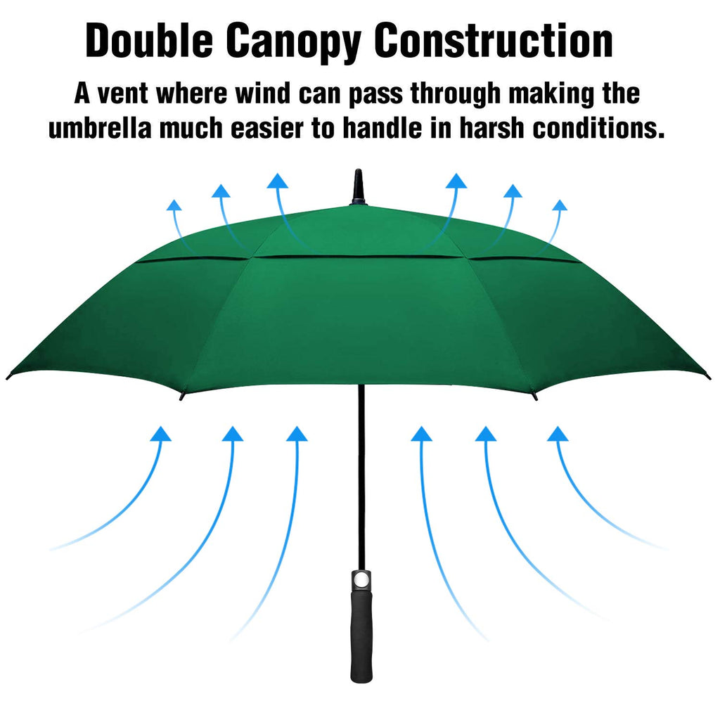 Aceiken Golf Umbrella Large 58/62/68 Inch Automatic Open Golf Umbrella Extra Large Oversize Double Canopy Vented Umbrella Windpr