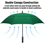 Aceiken Golf Umbrella Large 58/62/68 Inch Automatic Open Golf Umbrella Extra Large Oversize Double Canopy Vented Umbrella Windpr