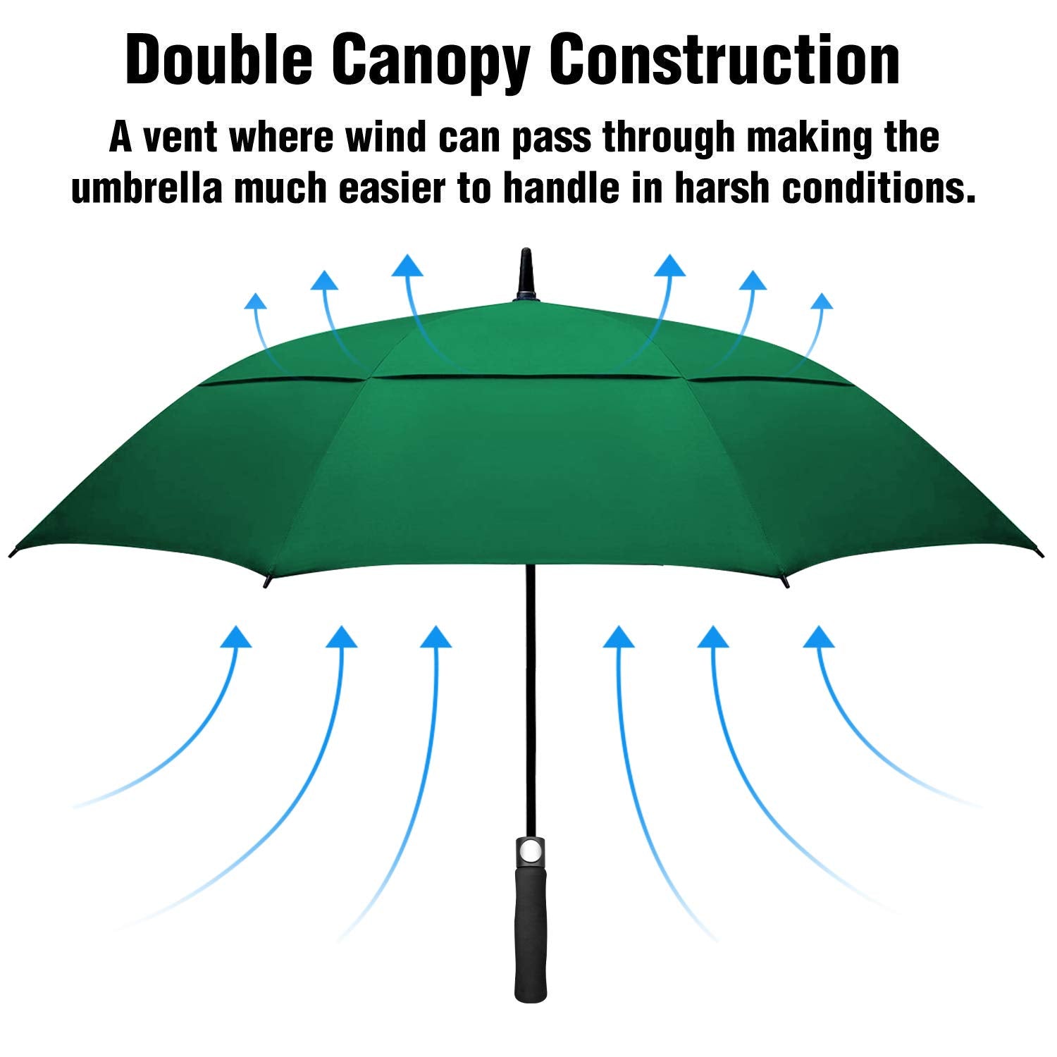 Aceiken Golf Umbrella Large 58/62/68 Inch Automatic Open Golf Umbrella Extra Large Oversize Double Canopy Vented Umbrella Windpr
