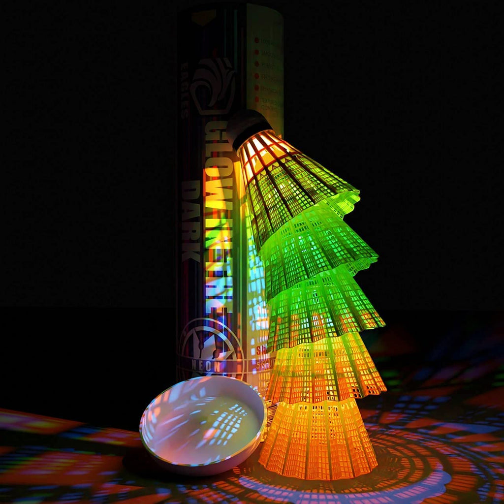 Eagles Led Badminton Shuttlecocks - 5 Pack Lighting Birdies, Nylon Glow In The Dark Birdie Balls For Baseball Practice- Plastic