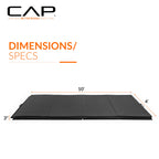 Cap Barbell Folding Exercise Mat - Durable, Anti-Tear, Thick Padding For Fitness, Aerobics, Gymnastics & Home Workouts. 10' X 4'