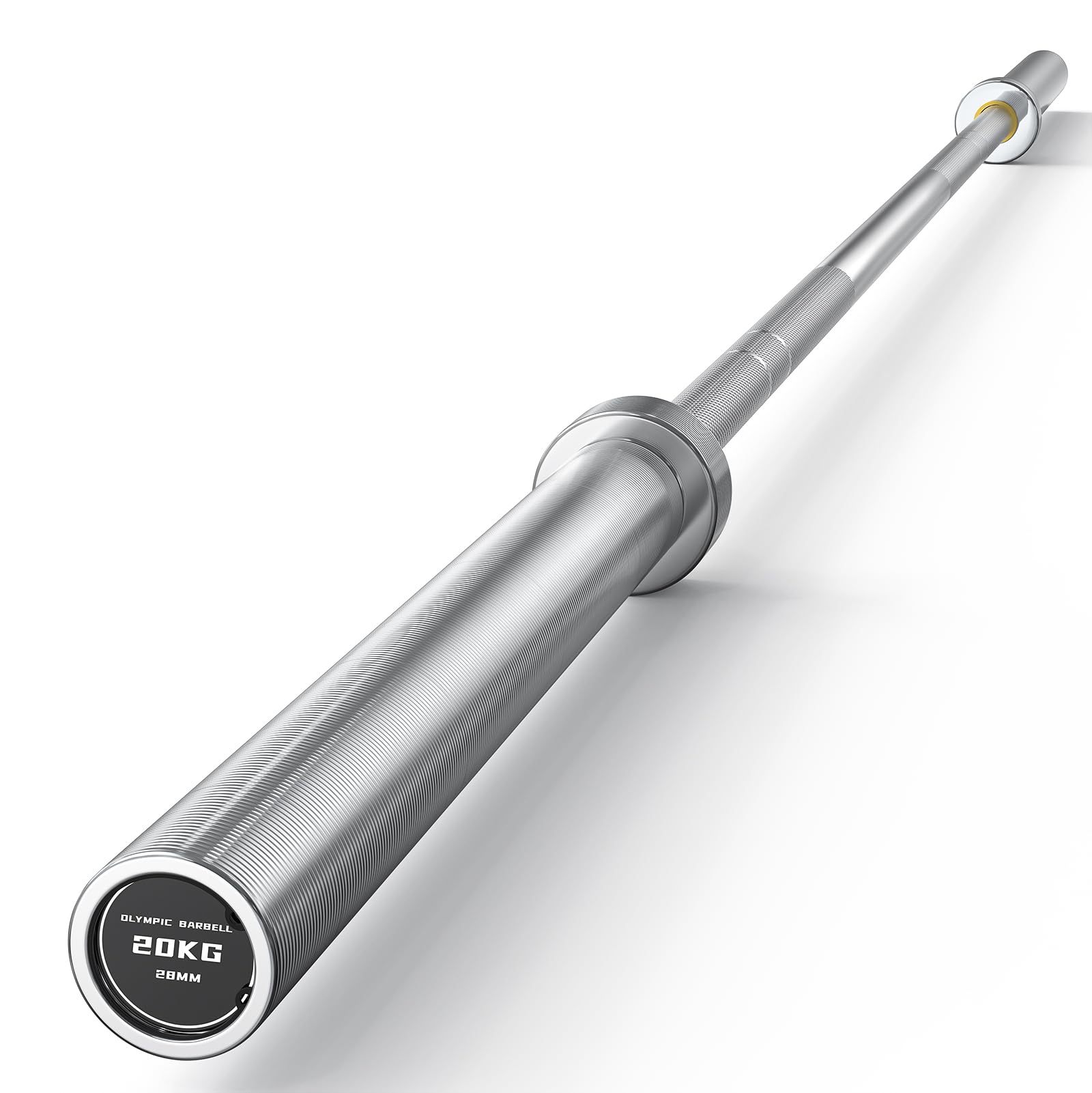 7FT Olympic Barbell 45 lb Barbell 2 INCH 1000lbs Capacity Olympic Bar with Moderate Knurling For Squats Curls Deadlifts Silver