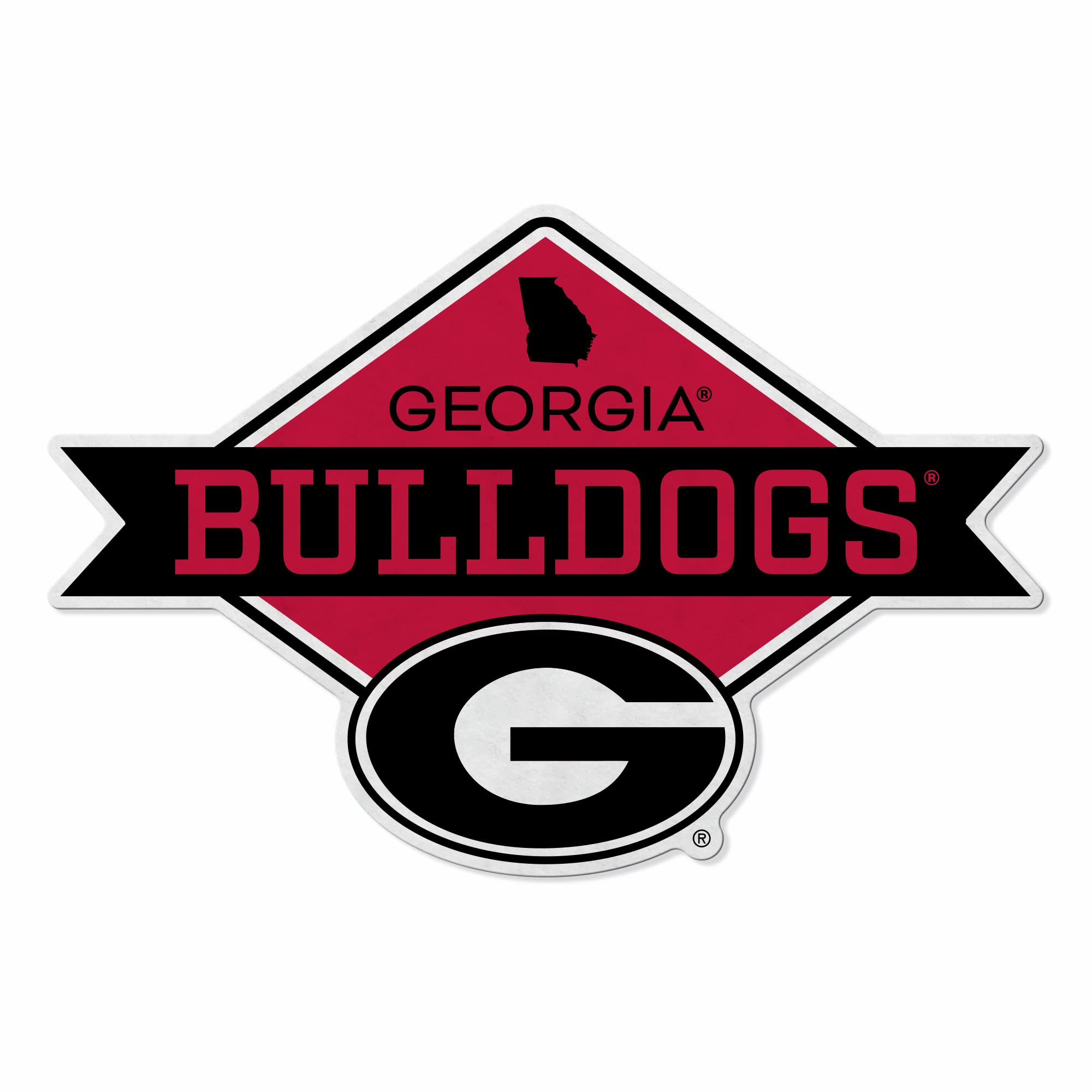 Rico Industries Ncaa Georgia Bulldogs Diamond Shape Cut Pennant - Home And Living Room D  Cor - Soft Felt Ez To Hang