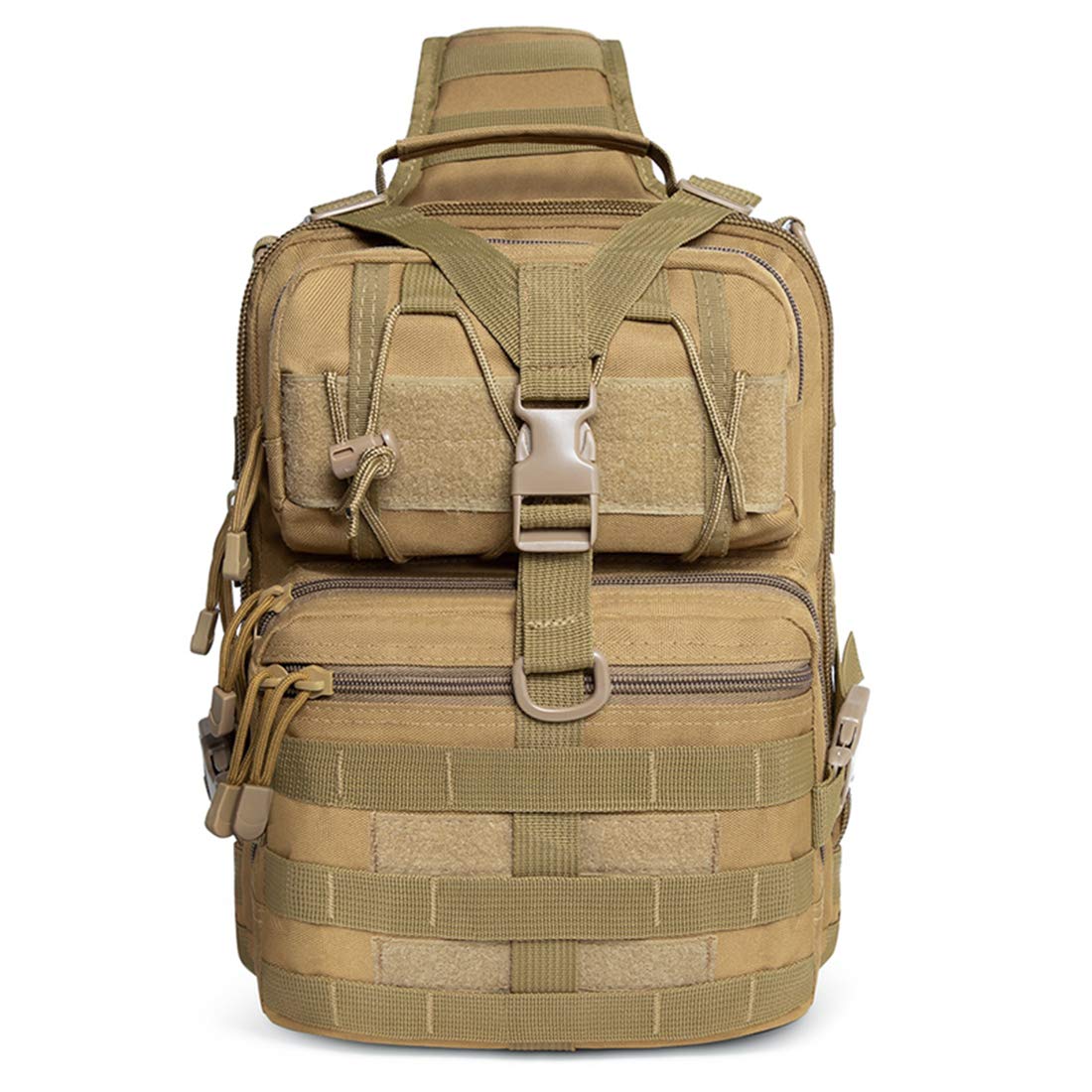 Hopopower Tactical Sling Bag Pack Military Assault Rucksack Shoulder Bag Backpack Chest Pack Handbag Waterproof For Travel Schoo
