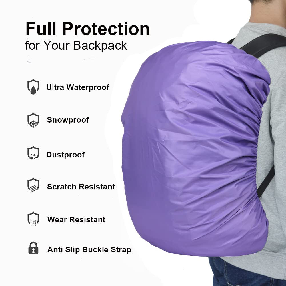 Evotopf Waterproof Backpack Rain Cover With Adjustable Anti Slip Buckle Strap & Sliver Coating Reinforced Inner Layer For Campin