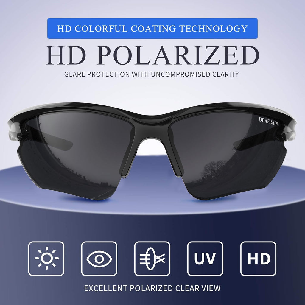 Deafrain Sports Sunglasses Polarized For Men Women Cycling Running Fishing Driving Baseball Athletic Glasses Uv400 Protection