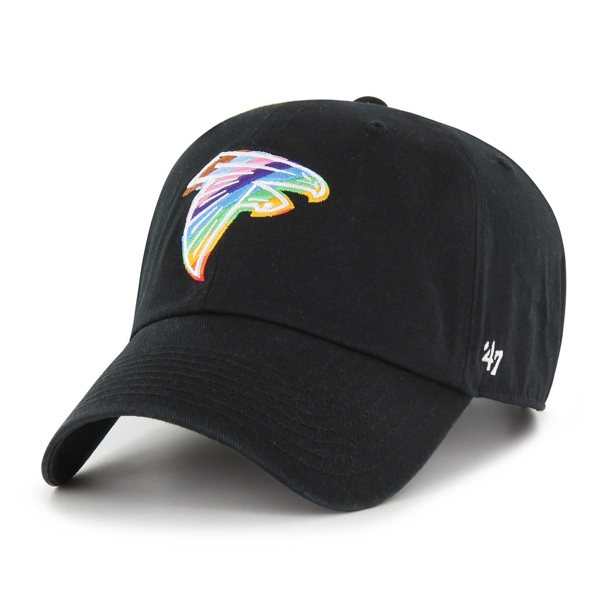 47 Men'S Black Atlanta Falcons Team Pride Clean Up Adjustable Hat
