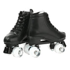 Xudrez Classic Roller Skates High-Top Double-Row Leather Roller Skates For Women And Men (Black Flash Wheel,10)
