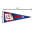 Rico Industries Nfl Football New York Giants Primary 12'' X 30'' Felt Wall D  Cor Pennant - Great For Home/Bed Room/Man Cave D