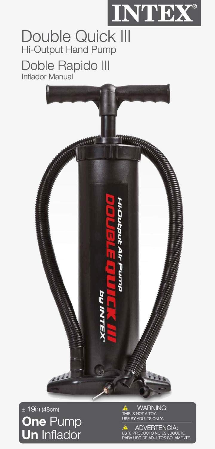 Intex Double Quick Iii Swimming Pool Inflatable Float Hand Air Pump - 68615E
