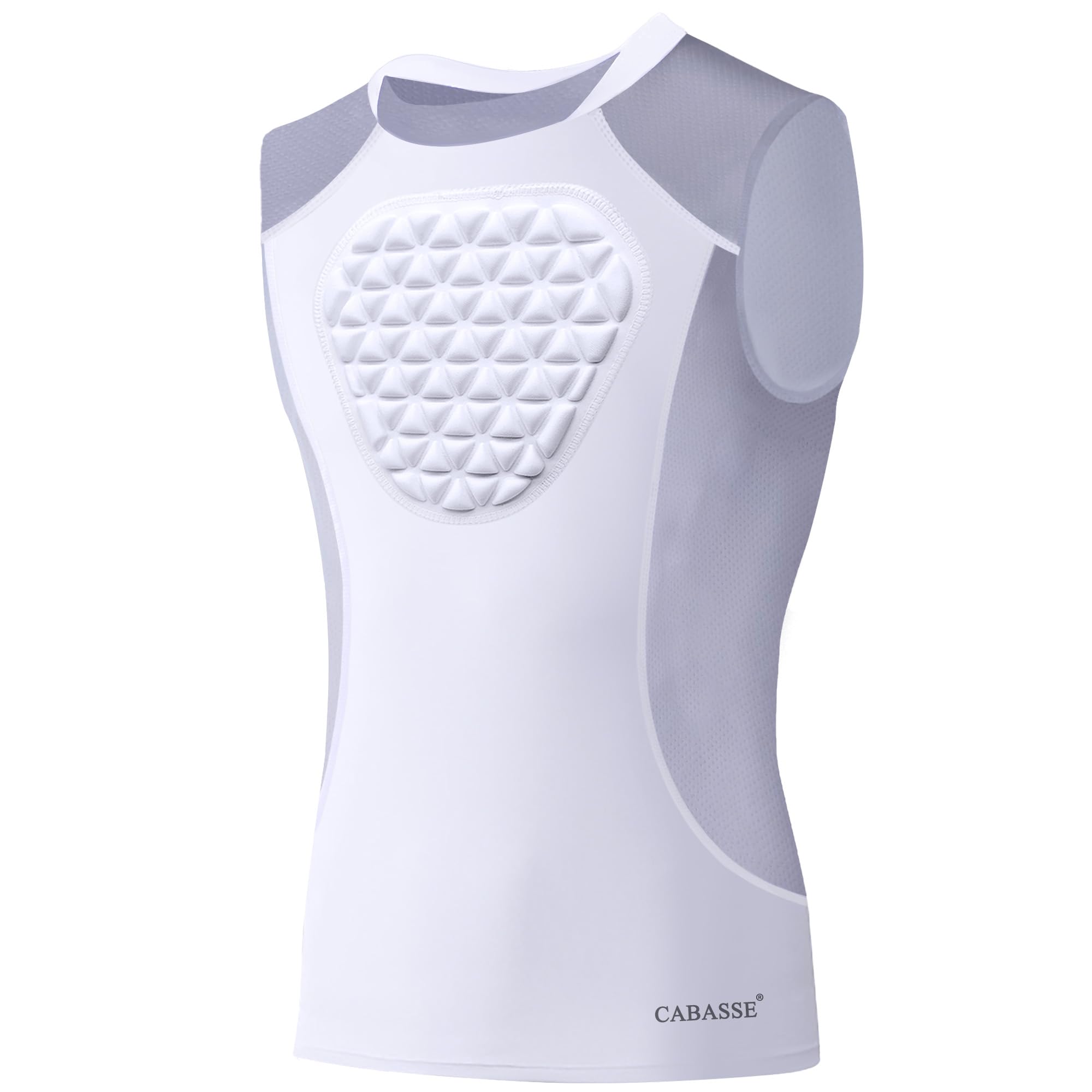 Cabasse Youth Chest Protector, Heart-Guard/Sternum Protection Shirt for Baseball, Football, T Ball, Lacrosse & Goalies (Small, W
