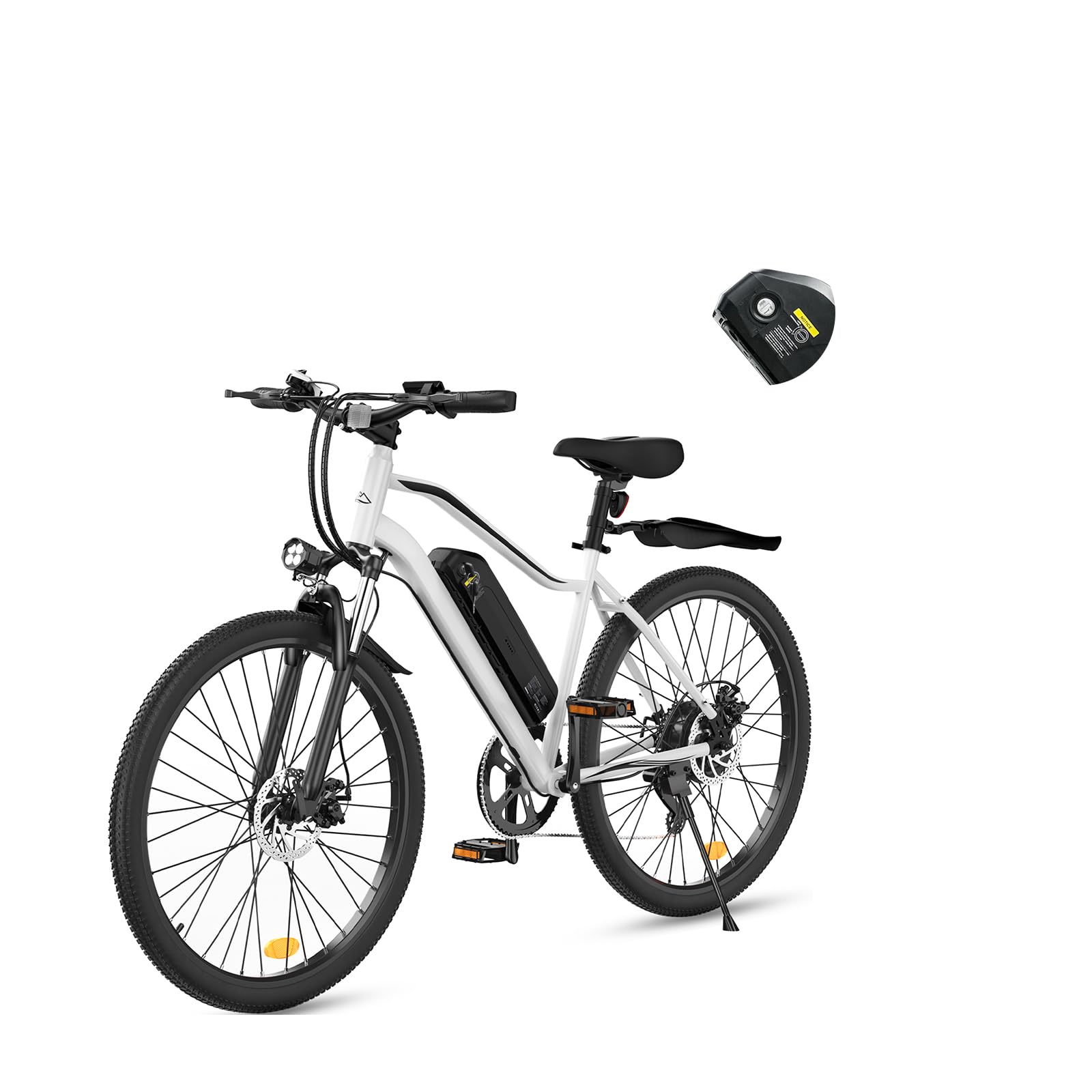 wawscote Electric Bike - 500W Peak Motor Electric Bike for Adults, 20MPH Up to 60 Miles, Removable Battery, Adjustable Seat, Sho
