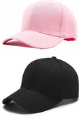 Selloria Acrylic Solid Black Base Ball New Generation Boys And Girls Men WomenS And Fancy Stylish Caps (Pack Of 2), One Size