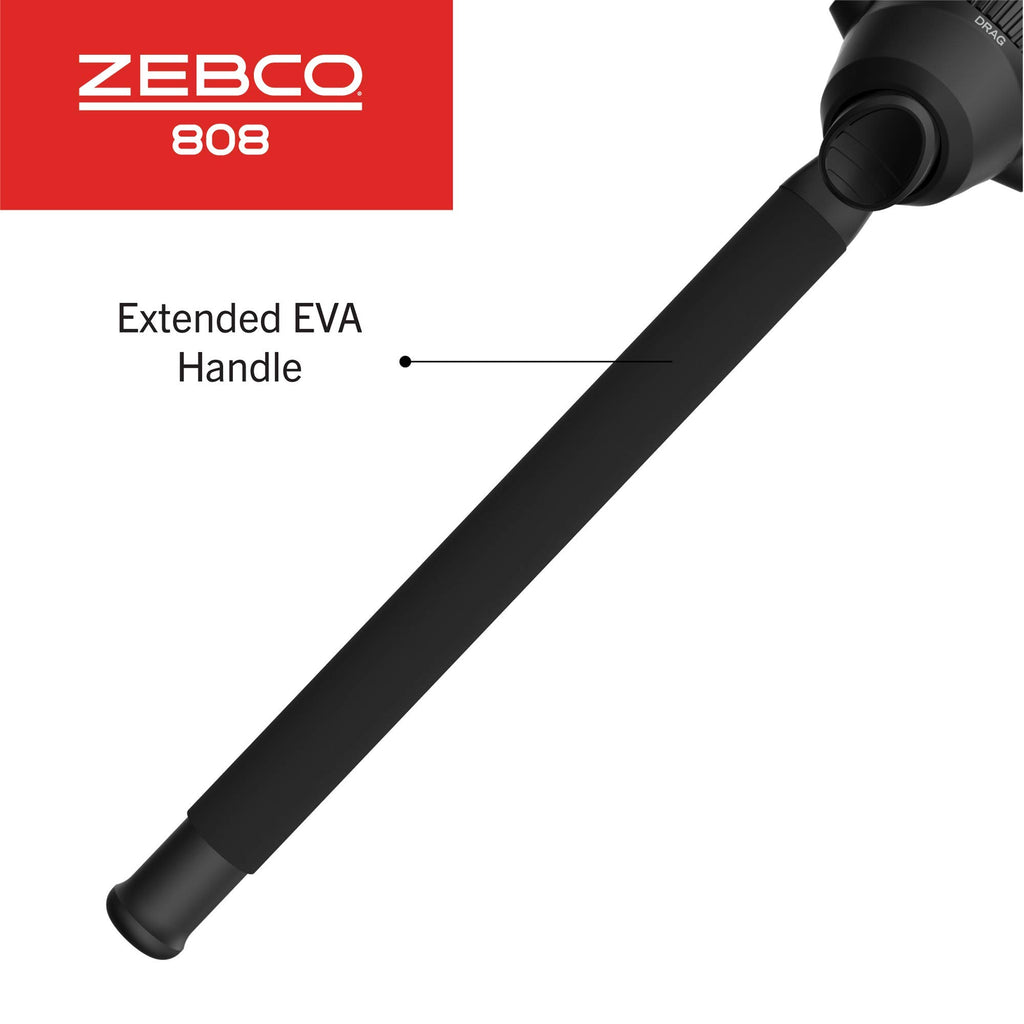 Zebco 808 Spincast Reel And Fishing Rod Combo, 7-Foot 2-Piece Fishing Pole, Size 80 Reel, Changeable Right- Or Left-Hand Retriev