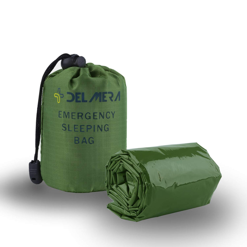 Delmera Emergency Sleeping Bag 2 Pack Lightweight Survival Sleeping Bags Waterproof Thermal Emergency Blanket, Bivy Sack Surviva
