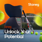 Staneg Pro Tennis Ball Machine - Battery-Powered Portable Launcher With Remote Control | 9 Training Programs | Adjustable Spin &