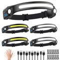 Headlamp Rechargeable 5Pack, 230 Wide Beam Head Lamp with 2 Spotlights, LED Headlamp with Motion Sensor, 5Mode Rechargeable Head