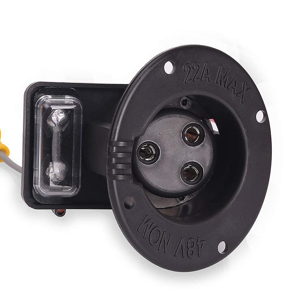 48 Volt Charger Receptacle And Fuse Assembly For Club Car Ds 2000-Up Electric Golf Cart, Oem# 1018021-01 1018468-01