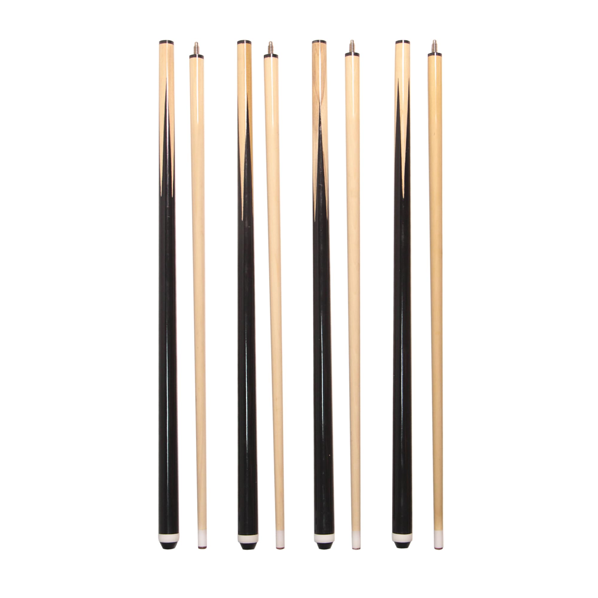 Phantasilet 2-Piece 58 Wooden Cue Sticks Pool Sticks, Pack Of 4
