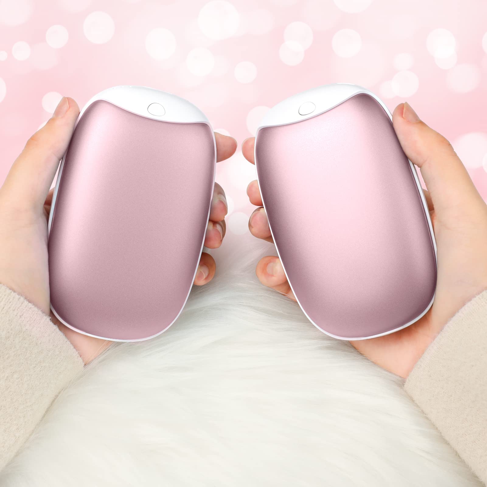 2 Pack Hand Warmers Rechargeable, 8000Mah Electric Portable Pocket Hand Warmer/Power Bank, Great For Outdoor Sports, Hunting, Go