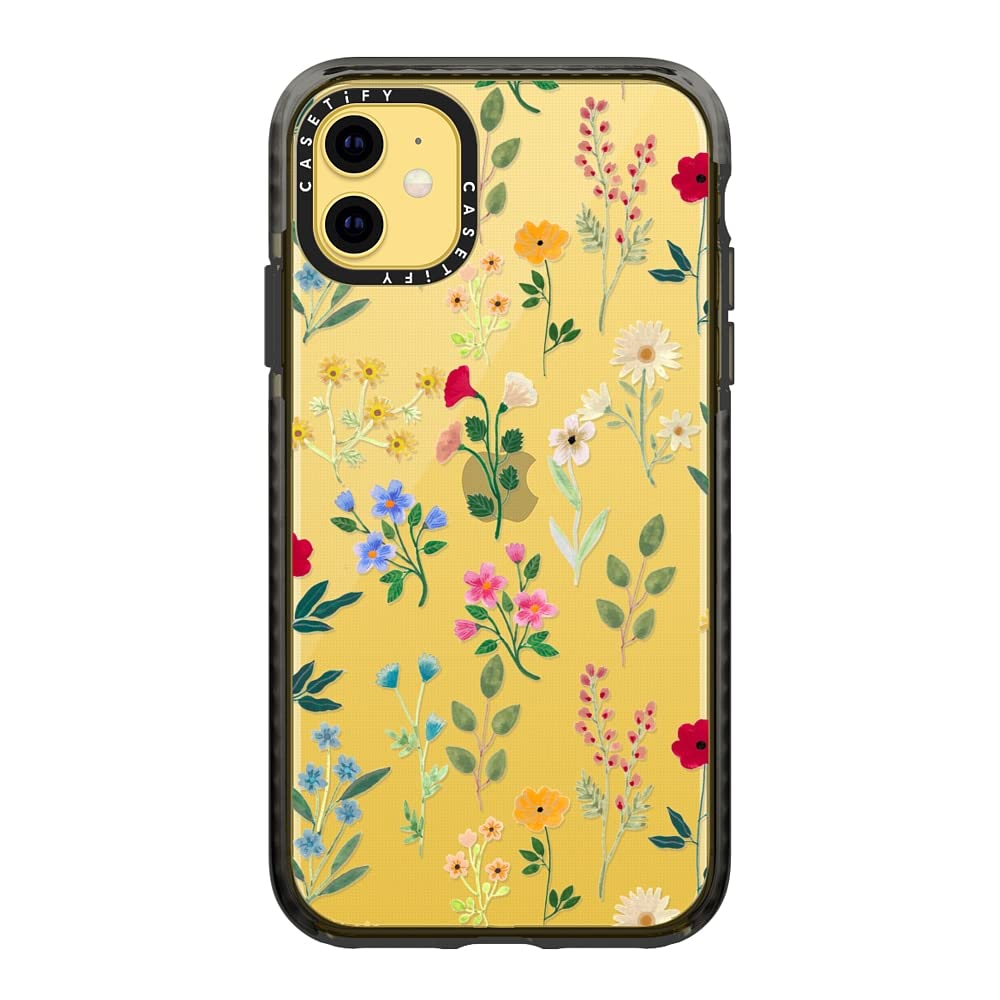 Casetify Impact Case For Iphone 11 - Spring Botanicals 2 - Clear Black