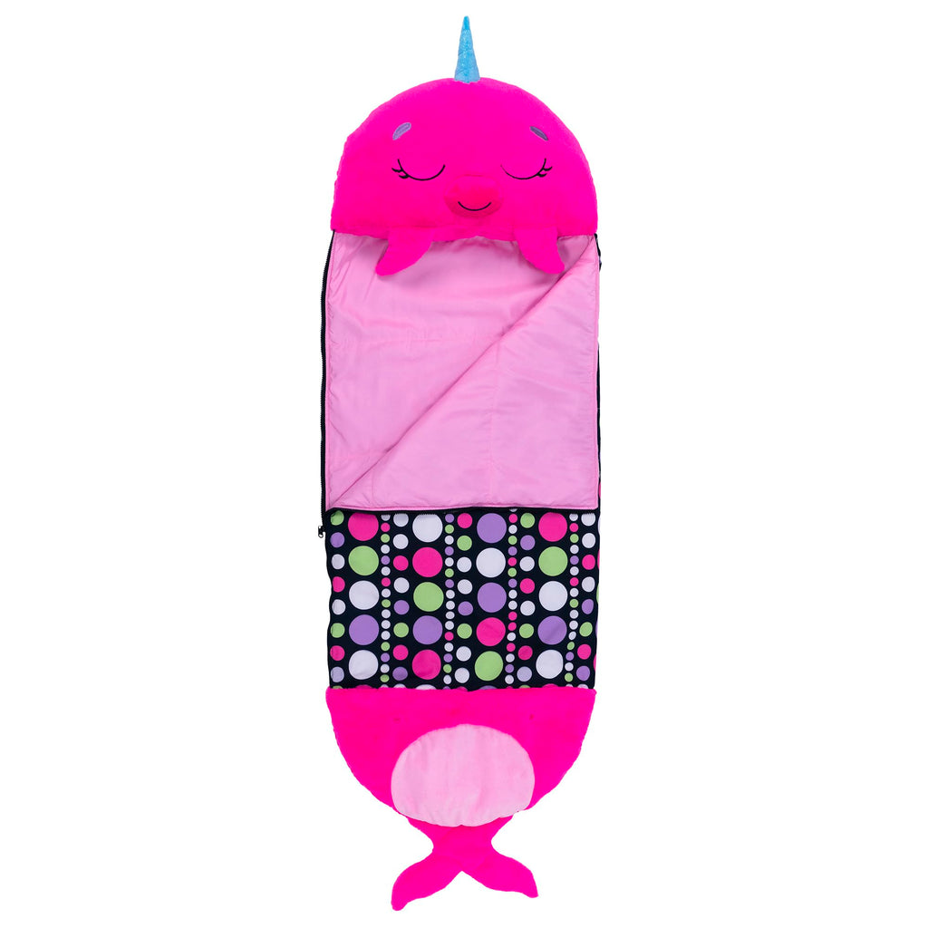 Happy Nappers: Pillow & Sleepy Sack: Lg - Neil The Pink Narwhal