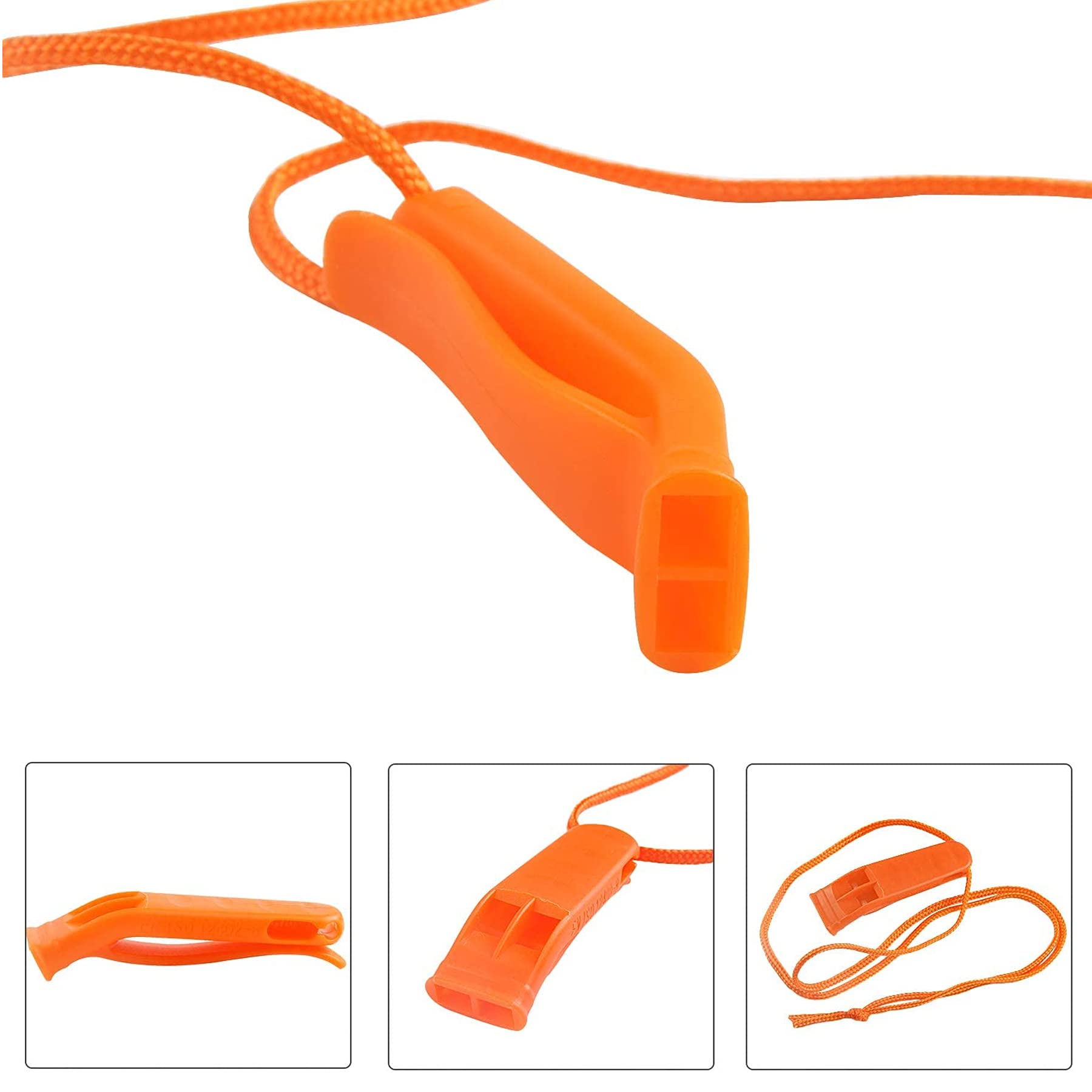 Augsun 20 Pcs Safety Whistle Marine Whistle Plastic Whistles With Lanyard For Emergency