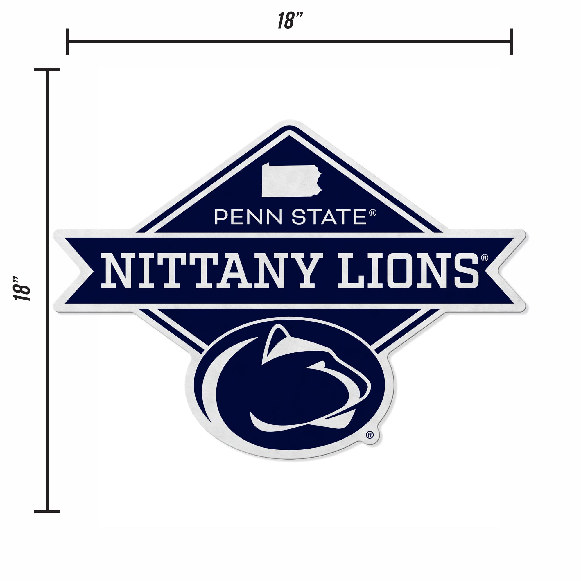 Rico Industries Ncaa Penn State Nittany Lions Diamond Shape Cut Pennant - Home And Living Room D  Cor - Soft Felt Ez To Hang