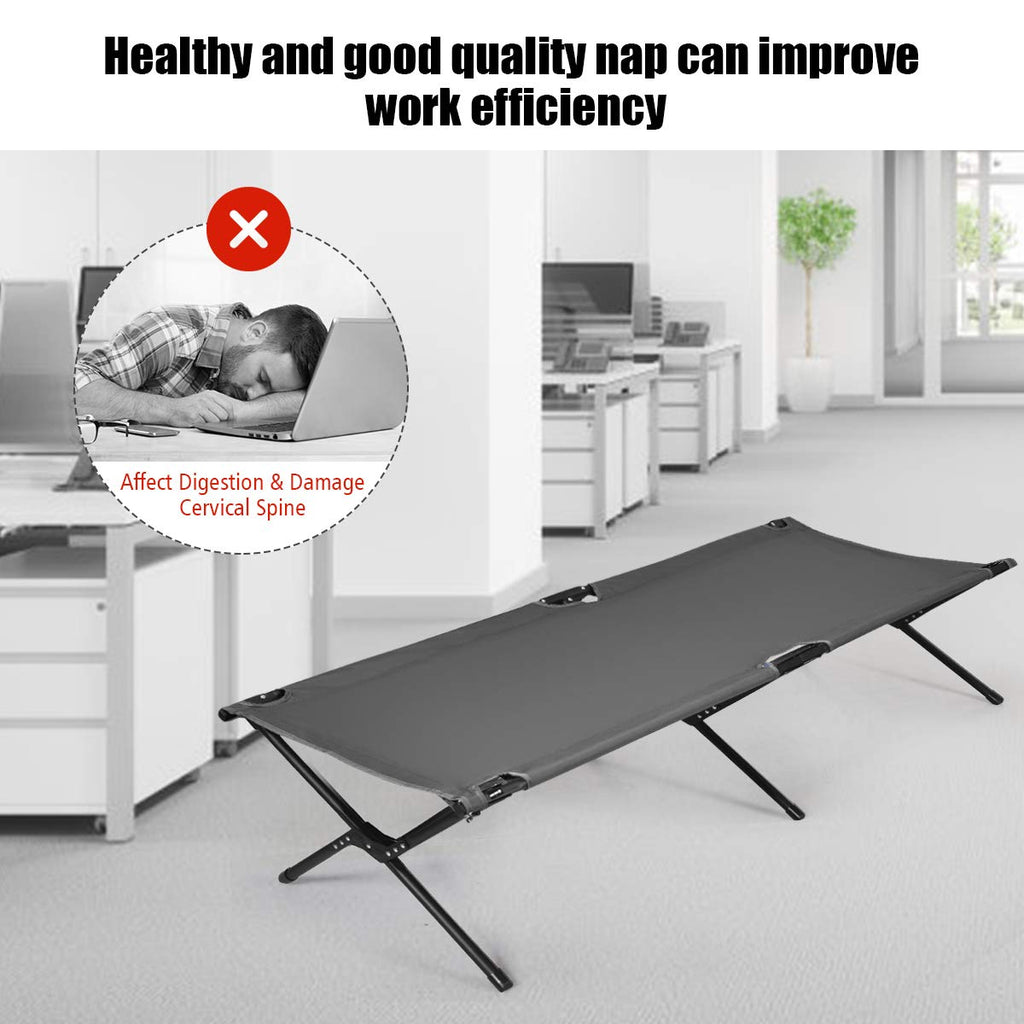 Gymax Folding Camping Cot, Heavy Duty Portable Military Cot With Oxford Fabric, Foldable Camping Bed For Outdoor Camping Hunting