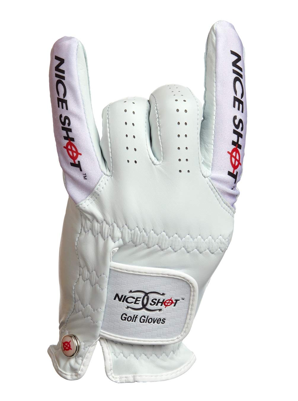 Nice Shot Corna The Bull Cabretta White Leather Golf Glove Mens Right Hand - Cadet Small