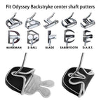 Big Teeth Golf Head Covers Mid Mallet Putter Cover Fit For Odessey Backstryke Center Shaft Putter (Black)