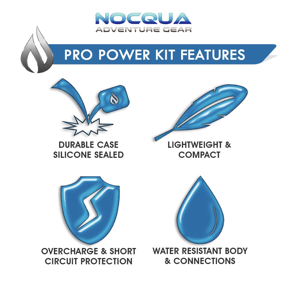 Nocqua 4.4Ah Pro Power Kit For Outdoor And Water Sports Use - Rechargeable - Compatible With Gps, Depth Finders, Fish Finders, I