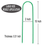 10''X2'' Trampolines Wind Stakes Green Heavy Duty U Shape Steel Garden Stakes Ground Anchors With Sharp End For Camping Tent, Ga