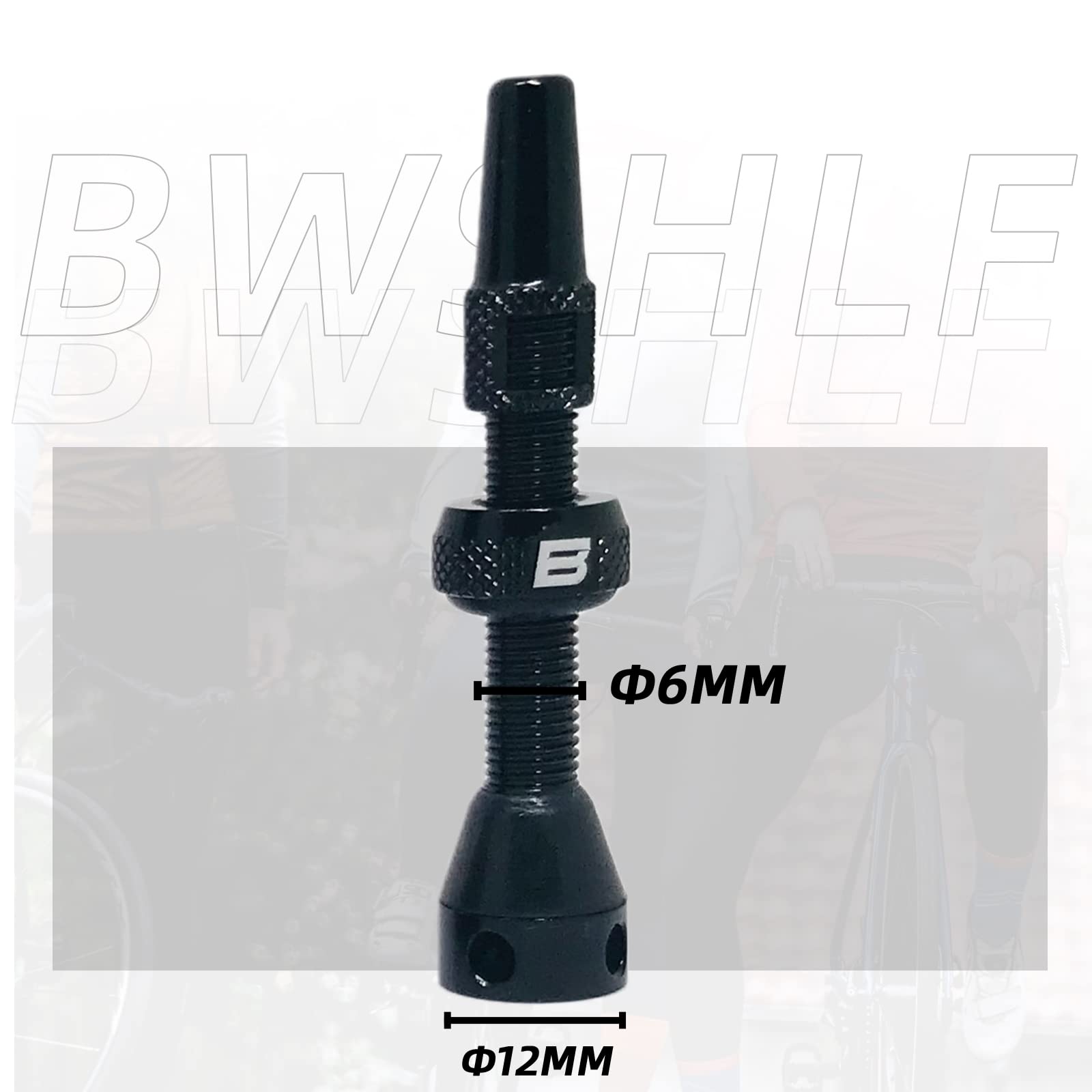 Bwshlf Black Tubeless Presta Valve Stem 40Mm  44Mm, Super Light Alloy Presta Valve Stem Kit With Valve Core Remover Tool And Val