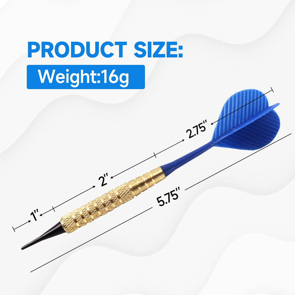 Gse 12 Pcs Soft Tip Darts, Bar Dart, Plastic Tip Darts For Electronic Dart Board. Plus 60 Free Dart Tips
