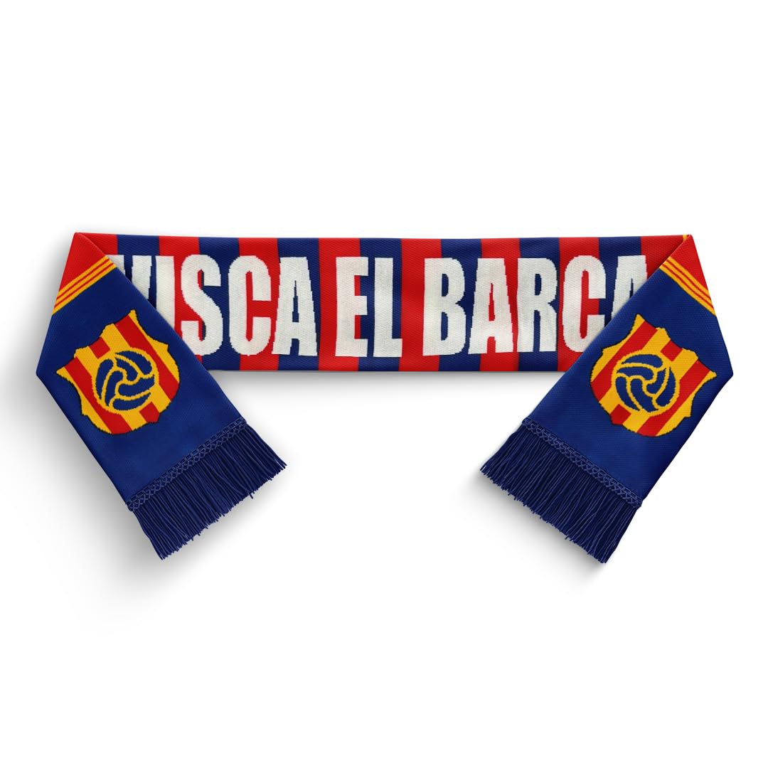 Tackle From Behind Barca Football Knitted Scarf, 100% Woolen, 48 X 7, Soft And Warm, With Hanger, Gift For Football Fans