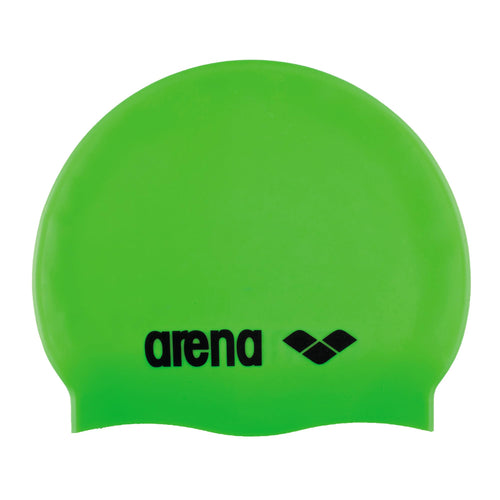Arena Classic Junior Silicone Unisex Swim Cap For Girls And Boys Comfortable Durable Kids Pool Bathing Cap, One Size, Acid Lime/