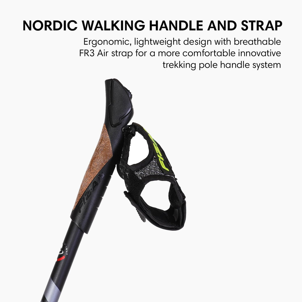 Fizan Speed Model, Swift Nordic Aluminium Walking Poles, Ultralight Adjustable, Fluorescent Anthracite, Adults, Unisex (Black)