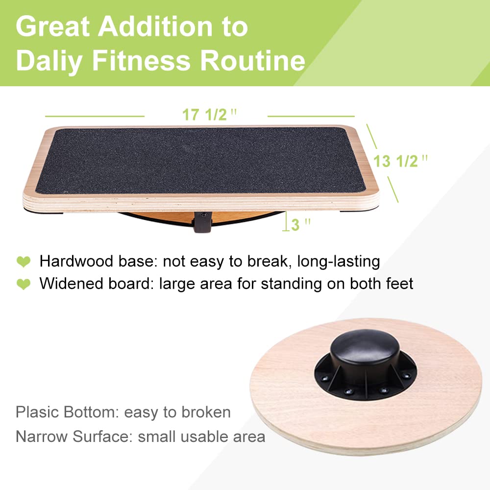 Strongtek Professional Wooden Balance Board With Crossed Hardwood Base, Advanced Rocker Board For Core Strength, Stability Train