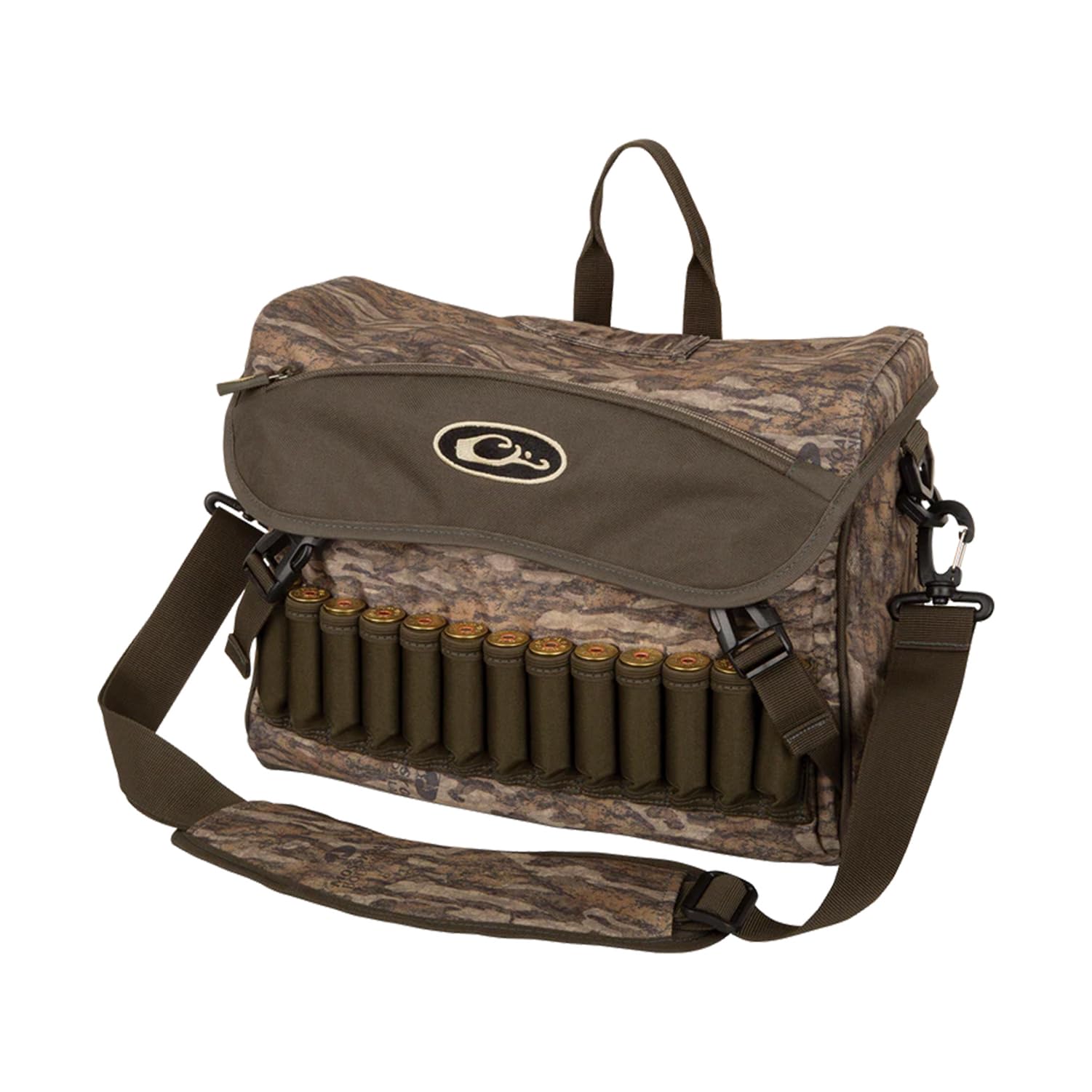 DRAKE Durable Water-Resistant Versatile Waterfowl Hunting Everyday Carry Shoulder Bag 2.0 w/Adjustable Strap, Mossy Oak Bottomla