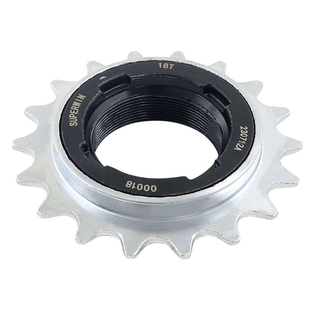 Zukka Single-Speed Bike Freewheel,18 Teeth Bicycle Flywheel,Compatible 1/2 X 1/8 One-Speed Cycling Replacement Accessory
