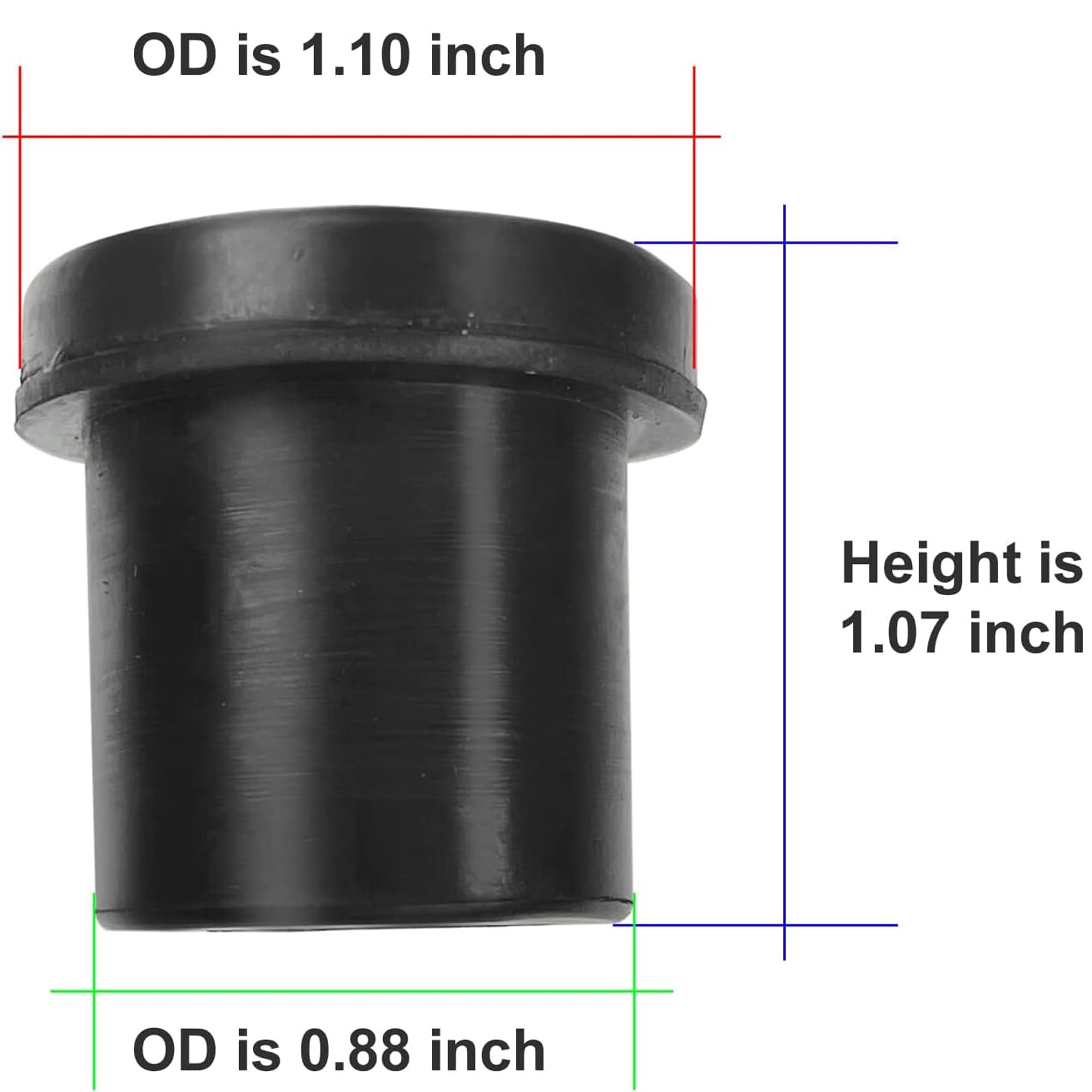 Huskey Ezgo Txt Golf Cart Rear Leaf Spring Bushing Kit With 6X Sleeves And 12X Bushings Made Of Long Lasting Rubber For 1996-Up.